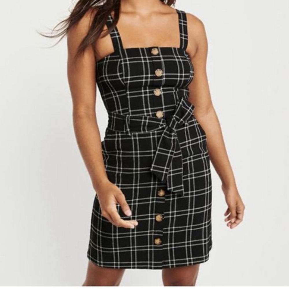 Abercrombie & Fitch Plaid Pinafore Dress